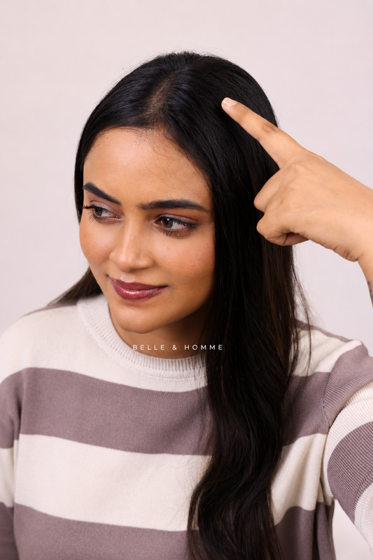 2" Partition Push Up Seamless Hair Patch - Straight