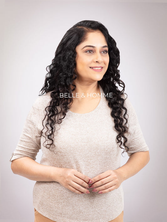 2" Partition Push Up Seamless Hair Patch - Curly